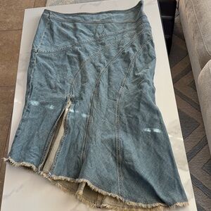 Pilcro Asymmetrical Denim Skirt - Blue